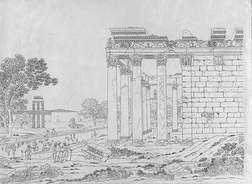 Simone Pomardi, Forum et temple d'Antoninien et Faustine pendant les fouilles françaises